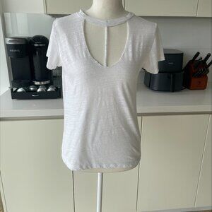 LNA White Cutout Front Tee XS